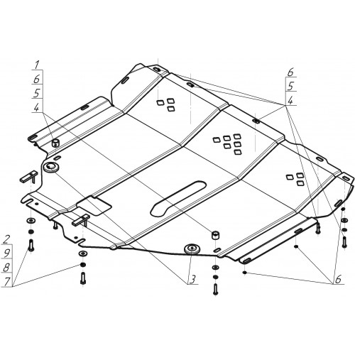 Защита Картера двигателя, КПП MOTODOR для Suzuki Sx4 2013-2021, Сталь 2 мм - Арт. 2419