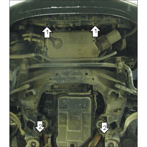 Защита Картера двигателя, КПП MOTODOR для Audi A4 2004-2007 (B7), Сталь 2 мм - Арт. 2713