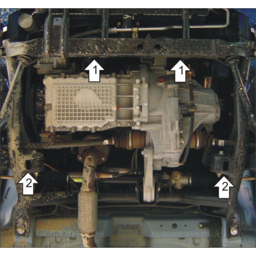 Защита Картера двигателя, КПП MOTODOR для Chery QQ6 2006-2014, Сталь 2 мм - Арт. 9008