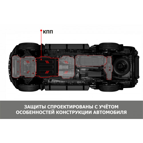 Защита КПП АвтоБроня для Subaru Forester 2018-, Сталь 45778 мм - Арт. 111.05435.1