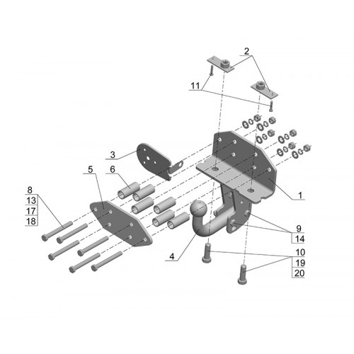 Фаркоп Avtos на TOYOTA Land Cruiser (J200) 2007- Арт.TY 19